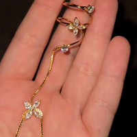 Golden Glow Butterfly Wrap Ring