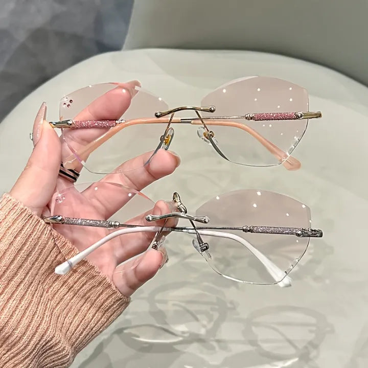 Luxury Rimless Diamond Cut Eyeglasses