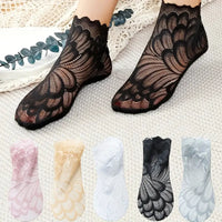 Women'S Lace Floral Mesh Ankle Socks