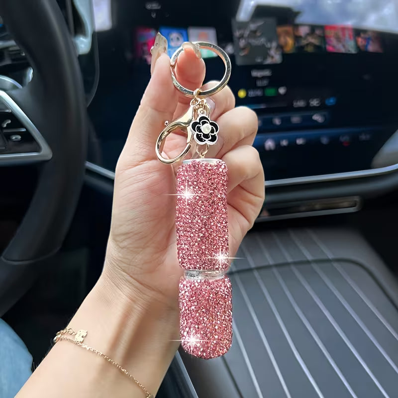 Rhinestone Perfume Bottle Keychains