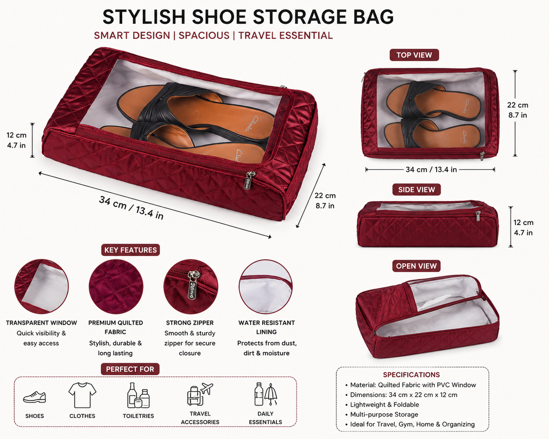 Travel Crimson Shoe Bag