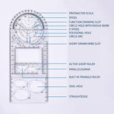 Multifunctional Geometric Plastic Ruler