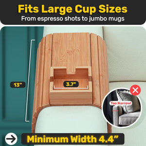 Bamboo Cup Holder Foldable Tray