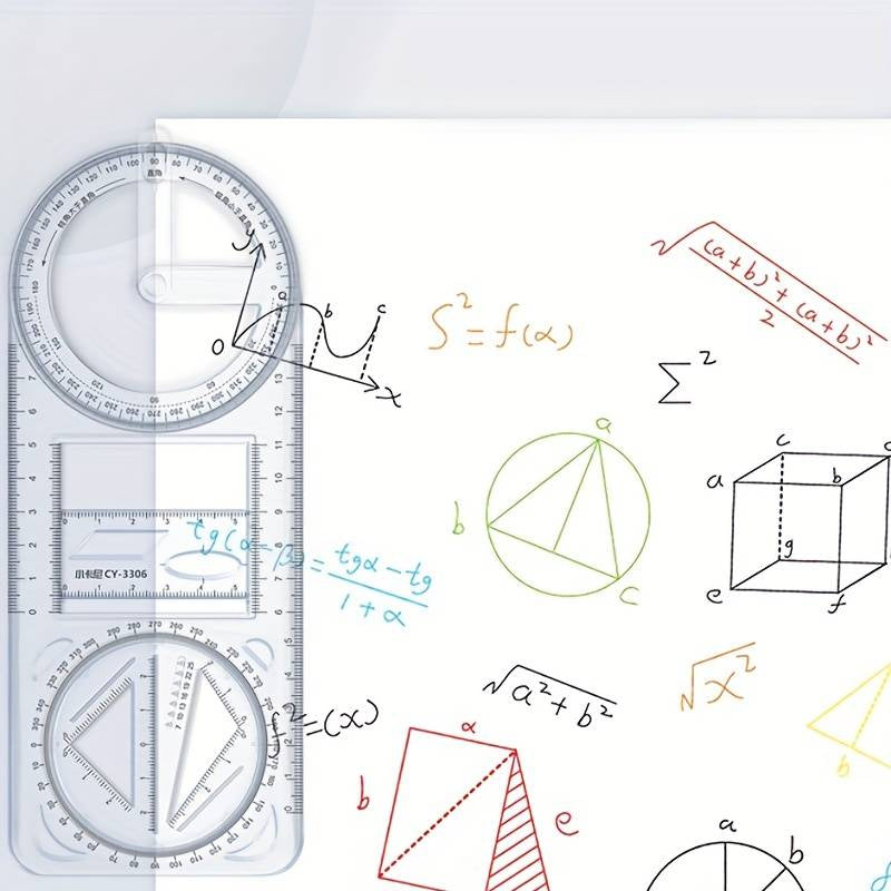Multifunctional Geometric Plastic Ruler
