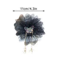 Mesh Bow Sequins Hair Claw