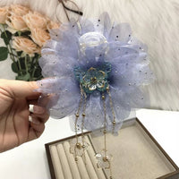 Mesh Bow Sequins Hair Claw