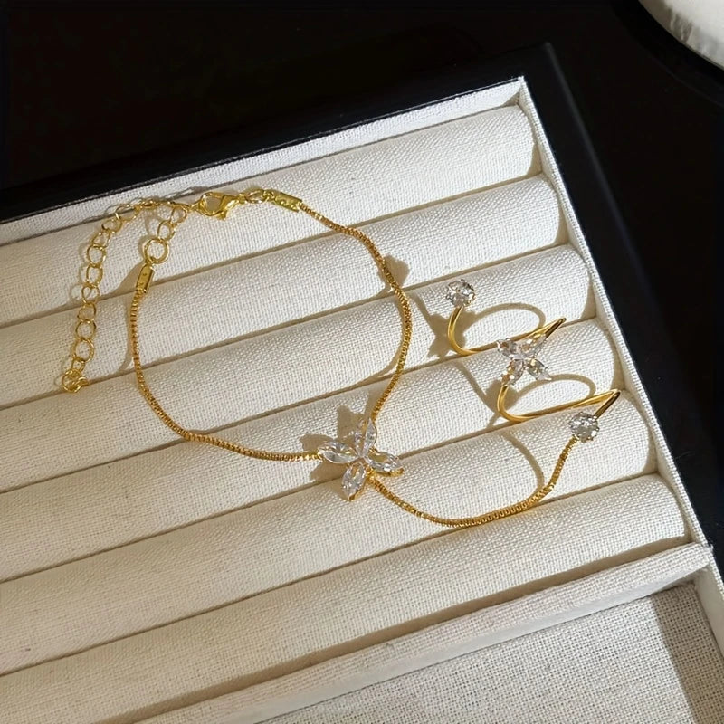 Golden Glow Butterfly Wrap Ring