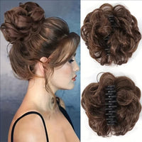 Synthetic Hair Bun Claw Clip