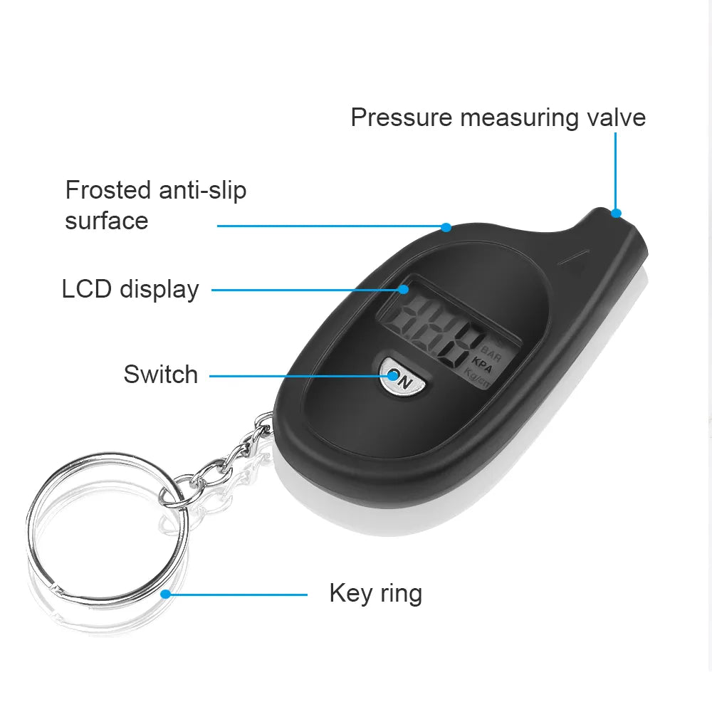 Digital LCD Mini Keychain Tire Pressure Gauge