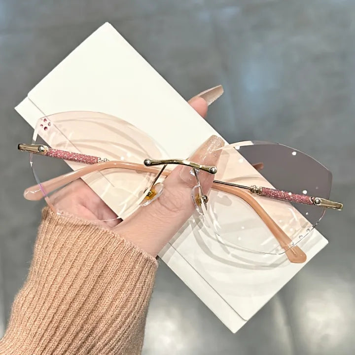 Luxury Rimless Diamond Cut Eyeglasses