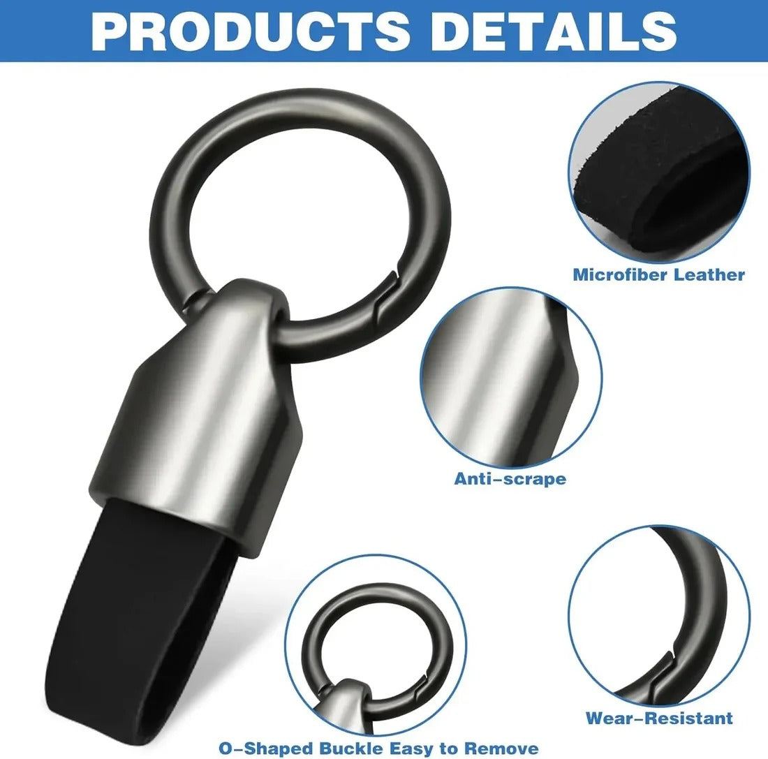 Leather Car Key Chain Ring Clip