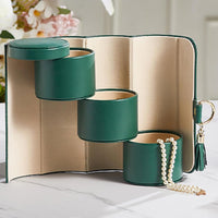 3-Layer Leather Jewelry Organizer Holder