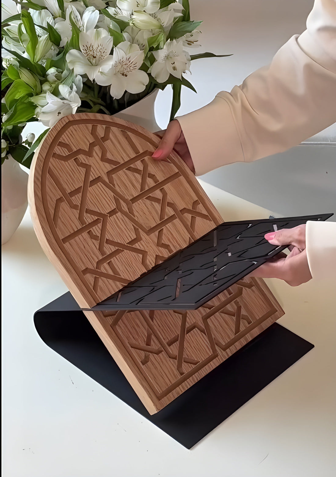 Elegant Wooden Quran Stand