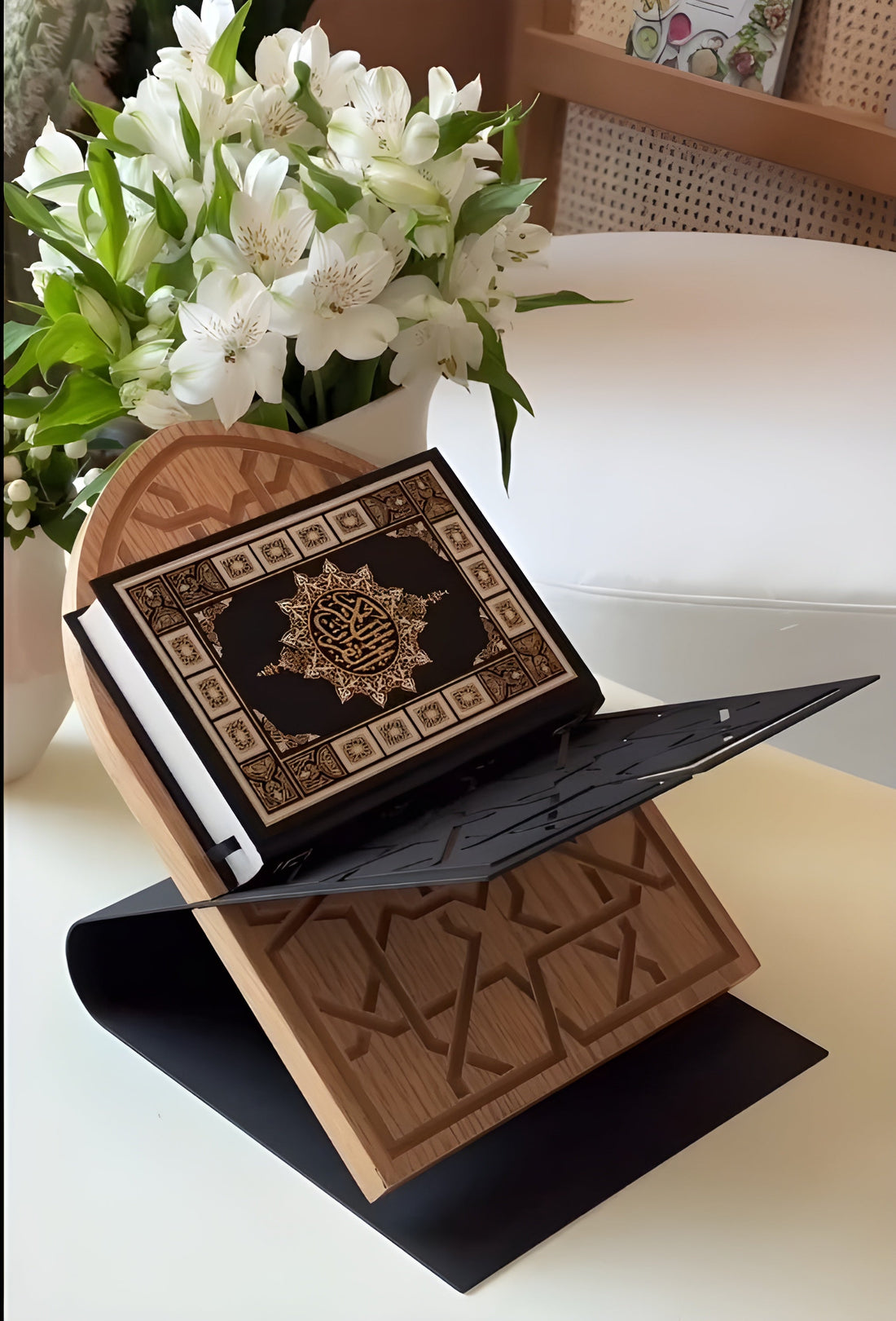 Elegant Wooden Quran Stand