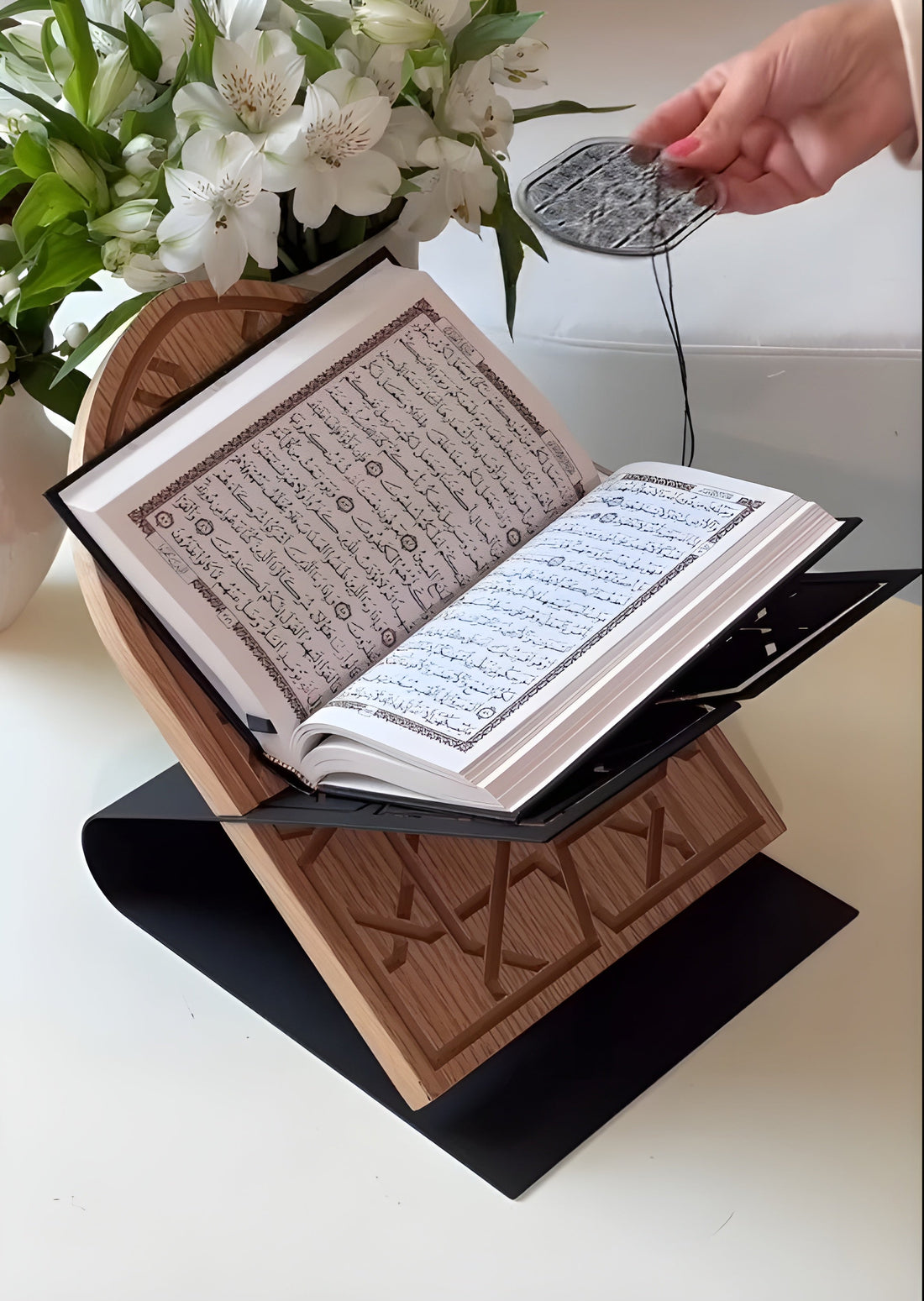 Elegant Wooden Quran Stand