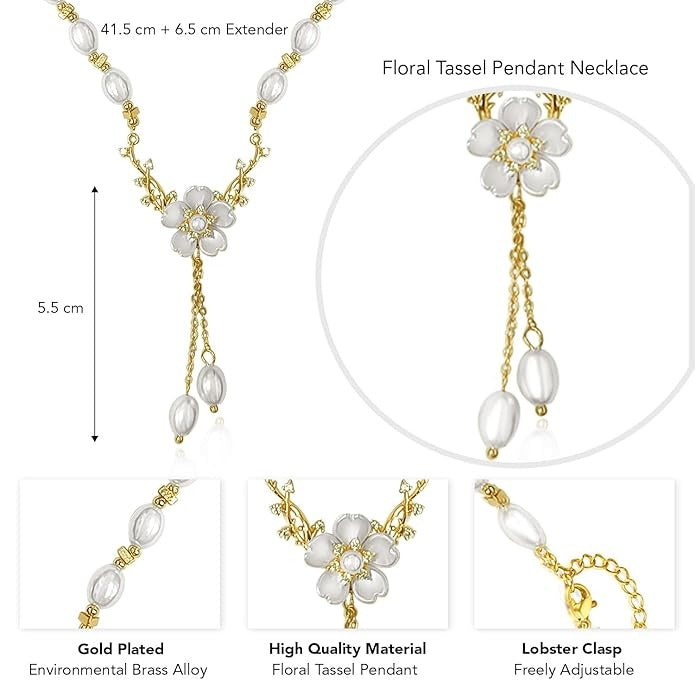 Pearl Flower Pendant Necklace