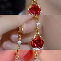 Golden Bloom Rose Earrings