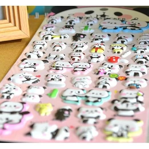 Cute Panda 3D Sticker Sheet