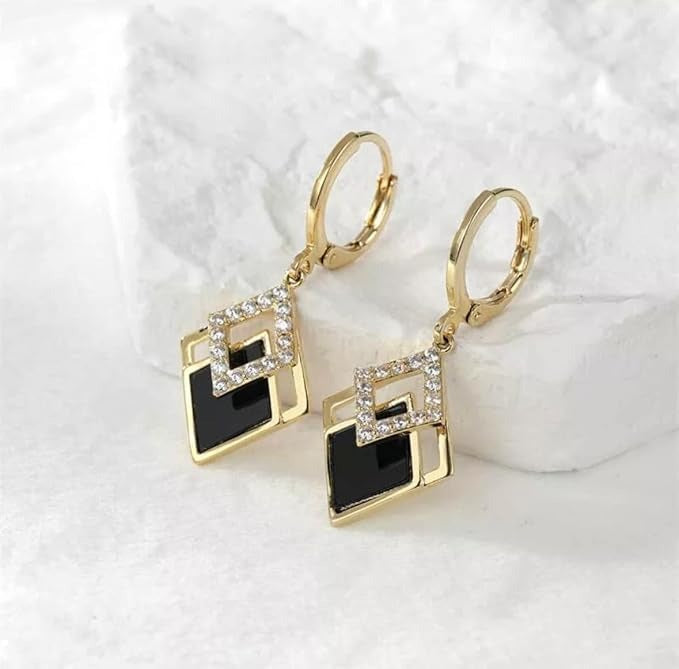 Royal Noir Crystal Earrings