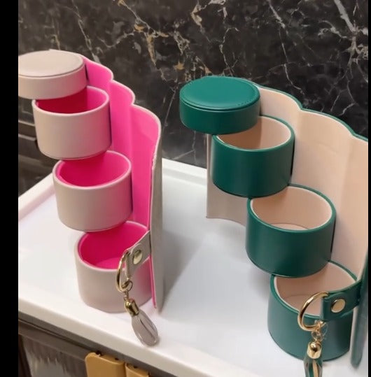 3-Layer Leather Jewelry Organizer Holder