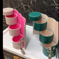 3-Layer Leather Jewelry Organizer Holder