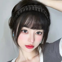 Elegant Women’s Braided Headband with Front Bangs