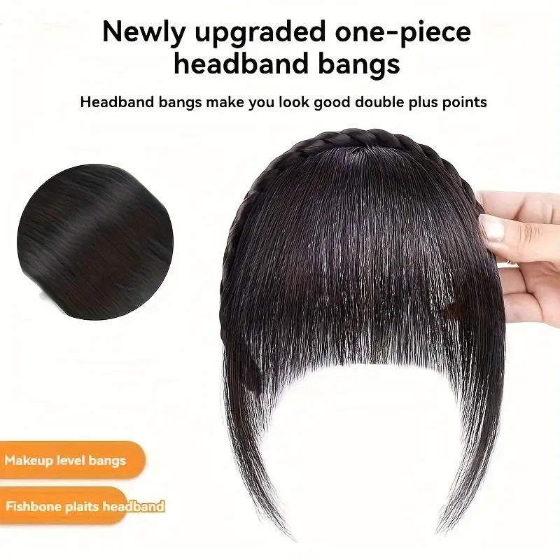 Elegant Women’s Braided Headband with Front Bangs