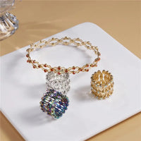 Stretchable Shiny Crystal Ring Bracelet